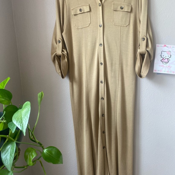 Ralph Lauren Silk - Cotton Maxi Dress Button Front Dress EUC - Picture 4 of 7